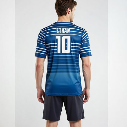 Custom Greece Soccer Jersey – Blue White Edition – Pro Look – Personalized Name and Number