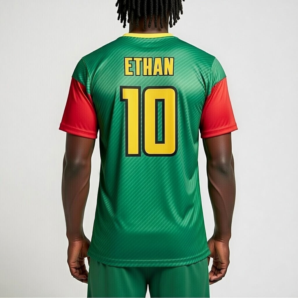 Custom Jamaica Soccer Jersey – Red Gold Green Edition – Pro Look – Personalized Name and Number