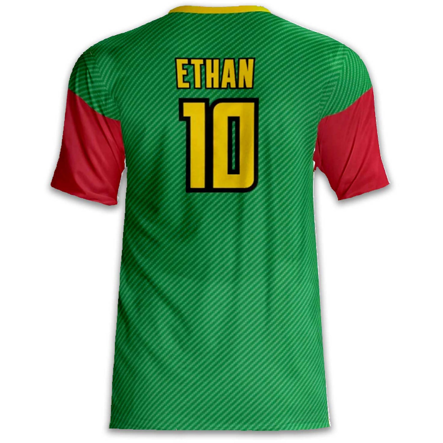 Custom Jamaica Soccer Jersey – Red Gold Green Edition – Pro Look – Personalized Name and Number