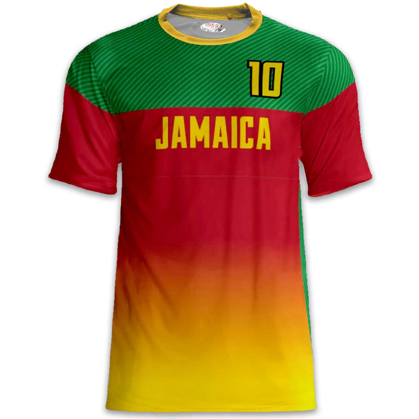 Custom Jamaica Soccer Jersey – Red Gold Green Edition – Pro Look – Personalized Name and Number