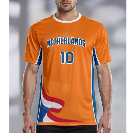 Custom Netherlands Soccer Jersey – Orange White Royal Edition – Pro Look – Personalized Name and Number