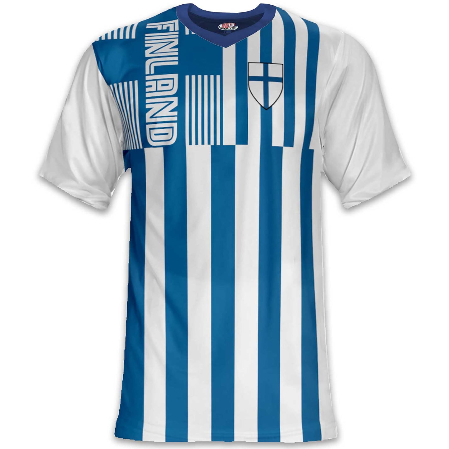 Custom Finland Soccer Jersey – Light Blue White Edition – Pro Look – Personalized Name and Number