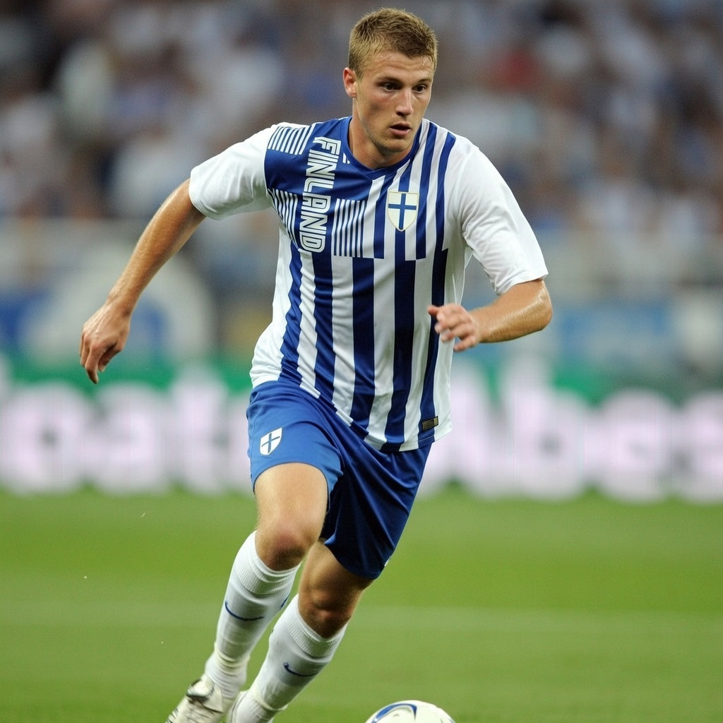 Custom Finland Soccer Jersey – Light Blue White Edition – Pro Look – Personalized Name and Number