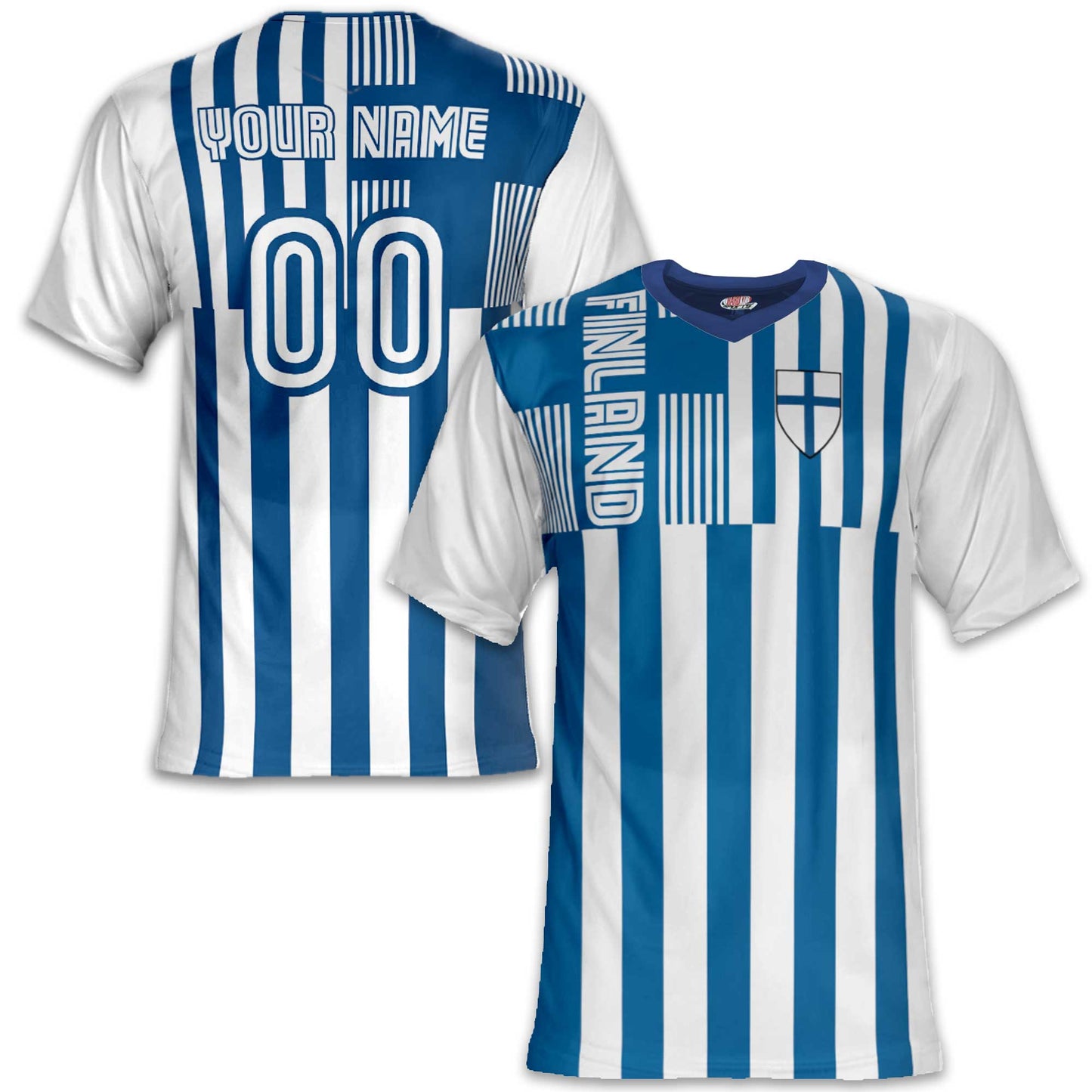 Custom Finland Soccer Jersey – Light Blue White Edition – Pro Look – Personalized Name and Number