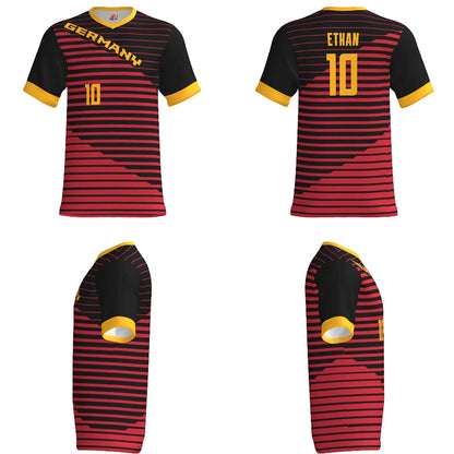 Custom Germany Soccer Jersey – Black Gold Red Edition, Pro Look & Personalized Name/Number