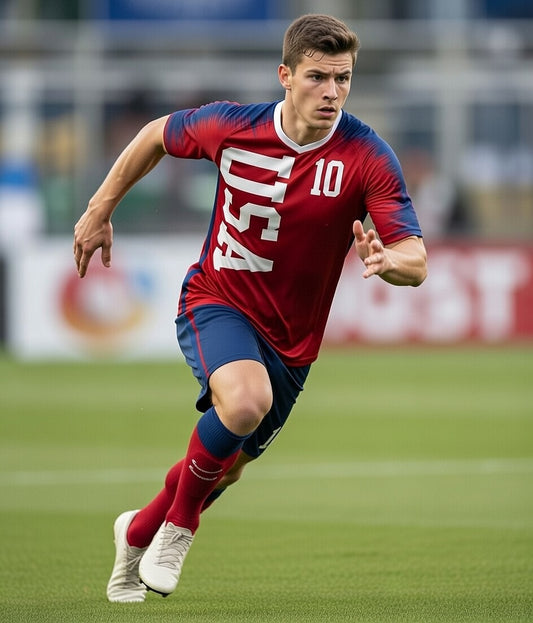 Custom USA Soccer Jersey – Red White Blue Edition - Pro Look - Personalized Name & Number