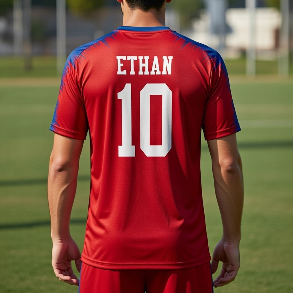 Custom USA Soccer Jersey – Red White Blue Edition - Pro Look - Personalized Name & Number