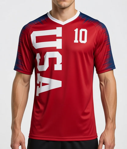 Custom USA Soccer Jersey – Red White Blue Edition - Pro Look - Personalized Name & Number