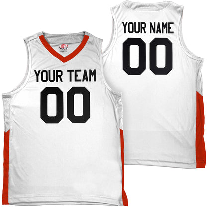 Men's Custom Basketball Jerseys, Contrasting Mesh Side Stripe,  Affordable Quality, v neck Collar, Team Name, Player Name and Player Number