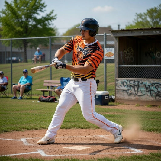 Tigers Baseball Jersey – Orange/Black Gradient Stripes – Custom Name & Number
