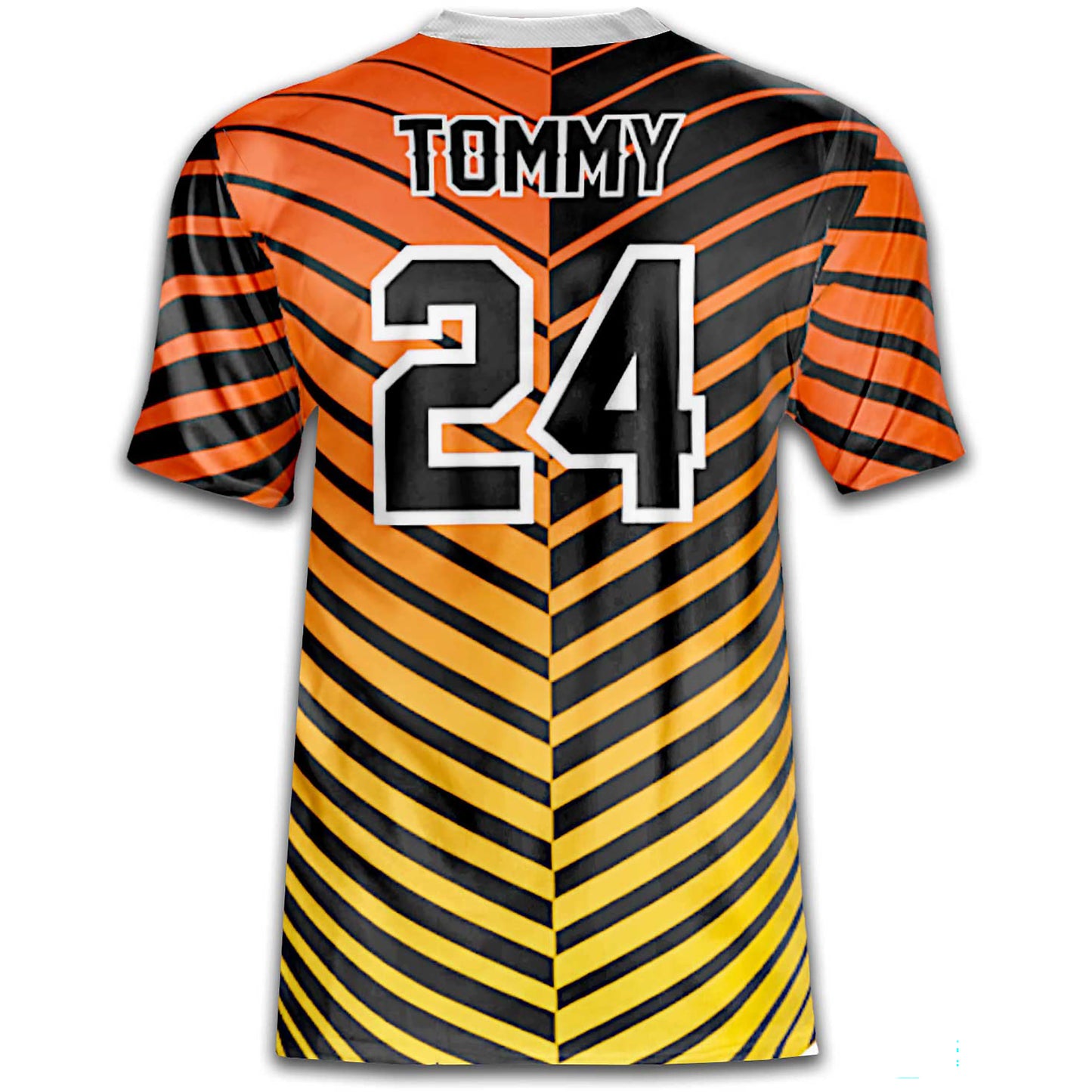 Tigers Baseball Jersey – Orange/Black Gradient Stripes – Custom Name & Number