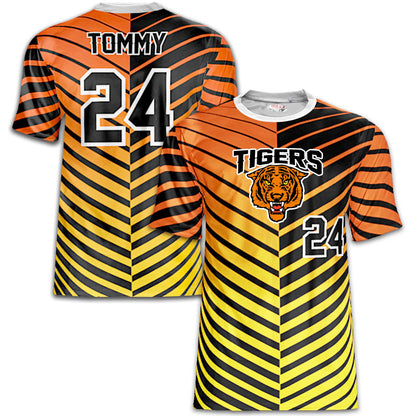 Tigers Baseball Jersey – Orange/Black Gradient Stripes – Custom Name & Number