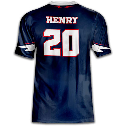 Bold Sharks Baseball Jersey in Navy / White / Red – Custom Name & Number