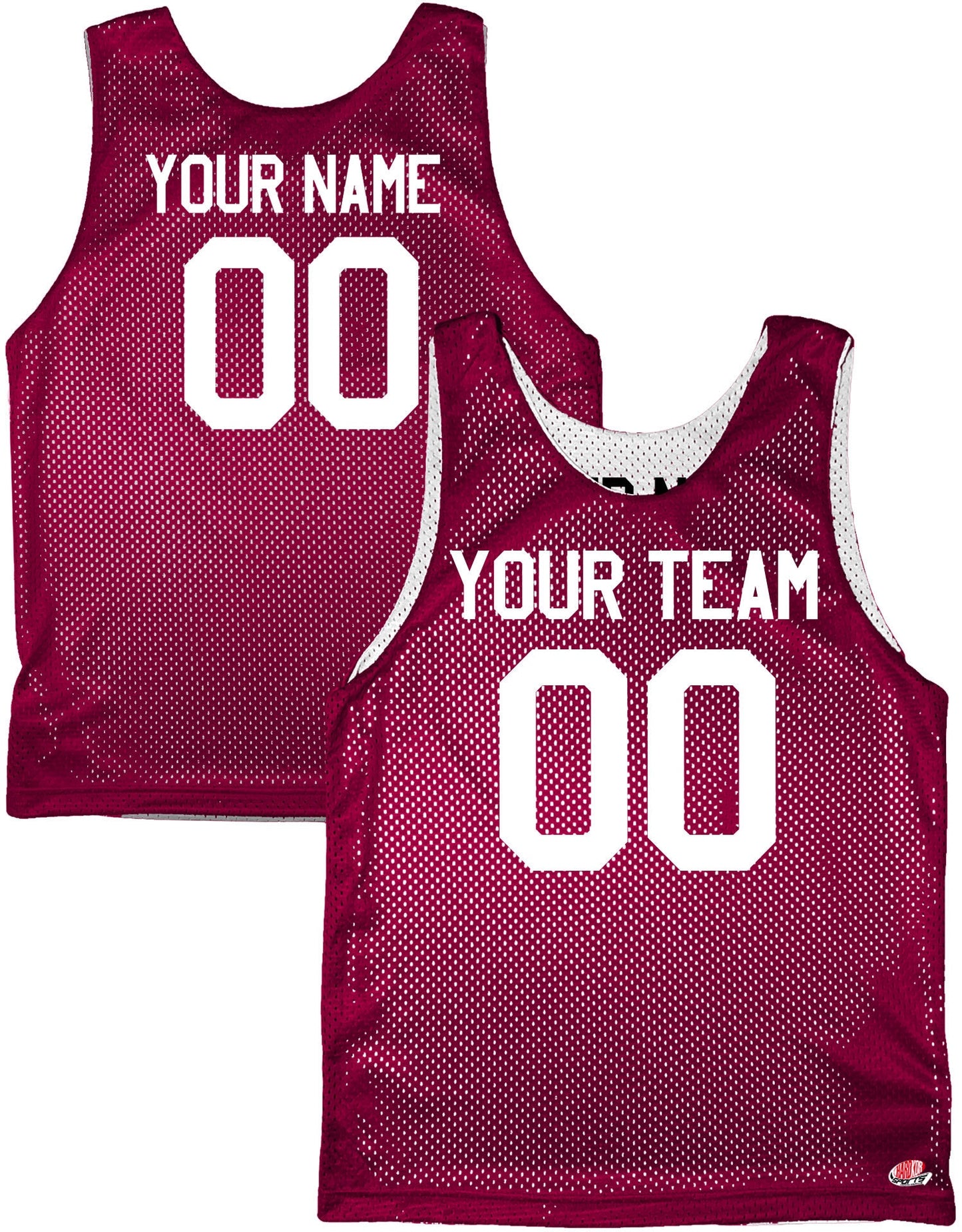 Purple, Cardinal, Maroon, Gold and White | Custom Reversible Basketball Jersey | Tricot Mesh.  Team, Player Name, Numbers on Both Sides