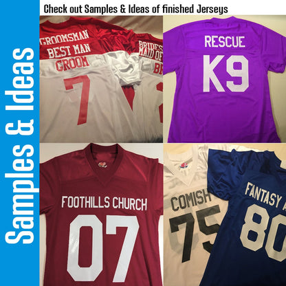 Real Football Jersey, Pink, Purple, Light Blue Breast Cancer Awareness, Powder Puff,  Custom Pro Football Jersey, Personalized Names numbers