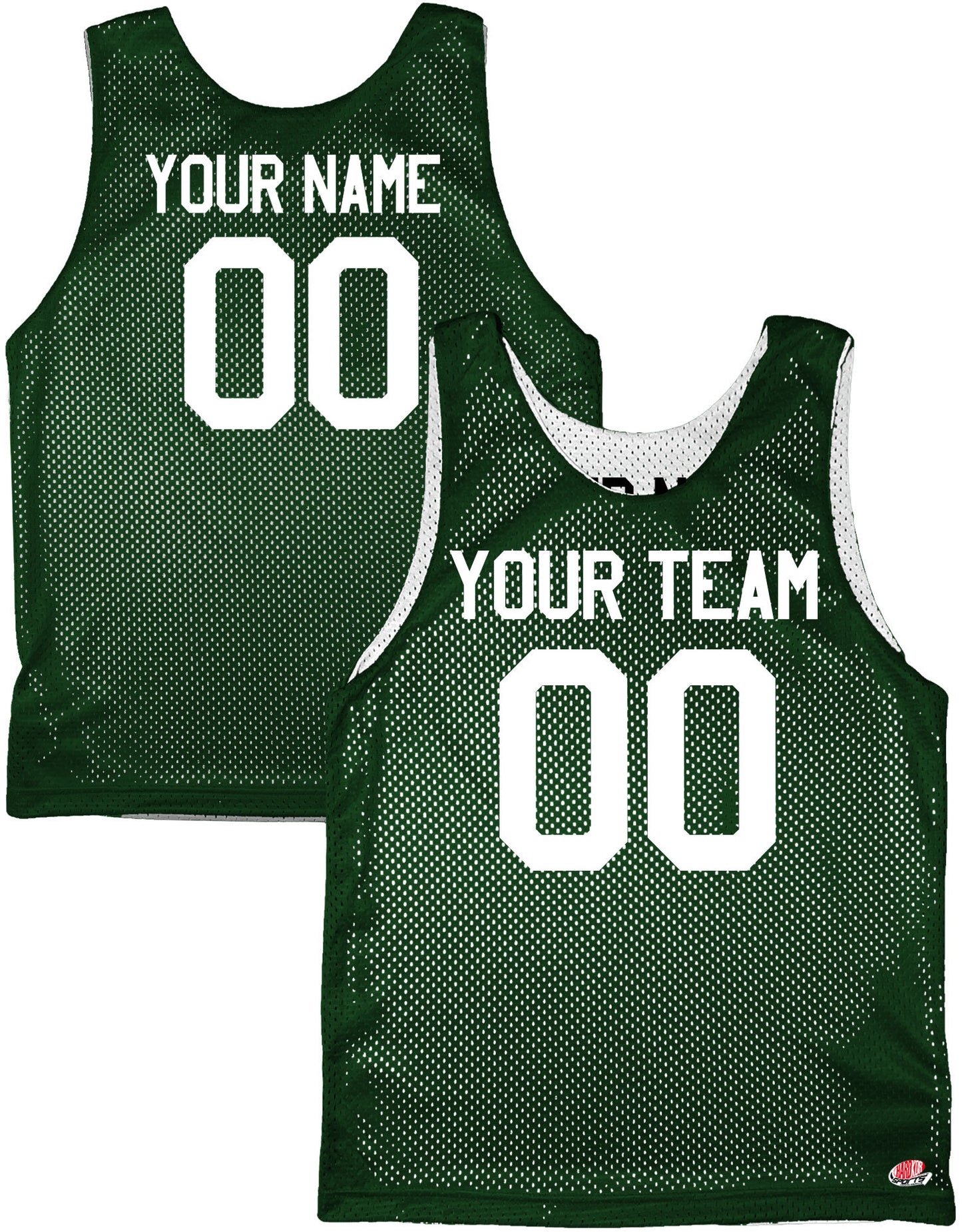 Dark Forest Green, Vegas Gold, Gold, Black and White | Custom Reversible Basketball Jersey | Tricot Mesh.  Team, Player Name, Numbers