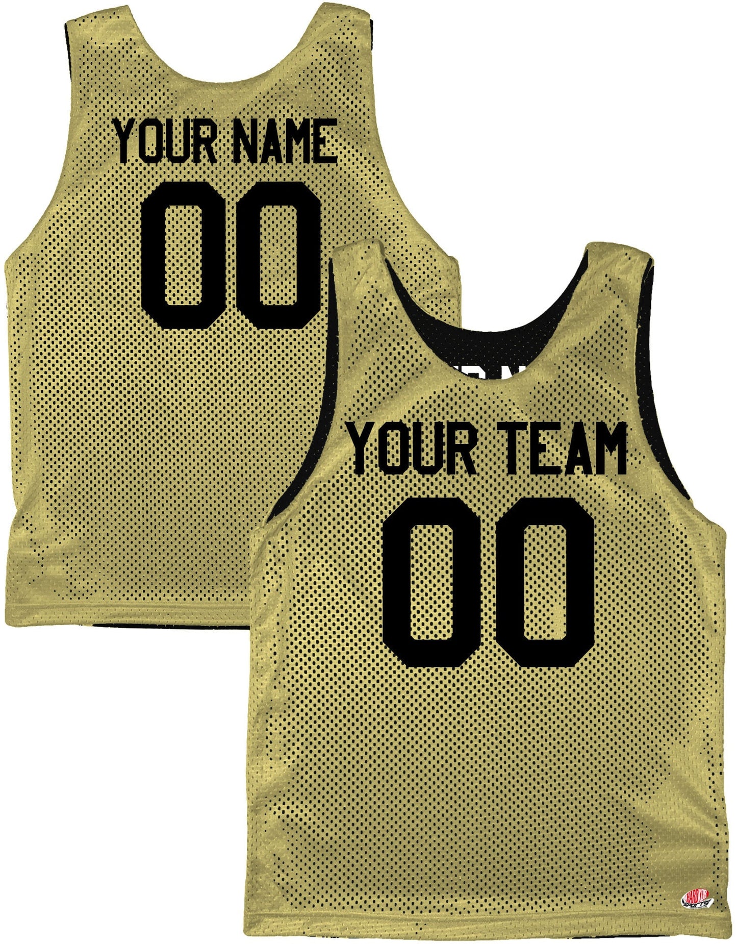 Dark Forest Green, Vegas Gold, Gold, Black and White | Custom Reversible Basketball Jersey | Tricot Mesh.  Team, Player Name, Numbers