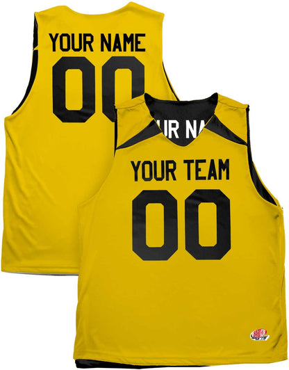 Purple, Gold, Dark Forest Green Reversible Custom Basketball Uniform | Lightweight Shoulder Wedge Jersey Team Name, Player Name and Numbers