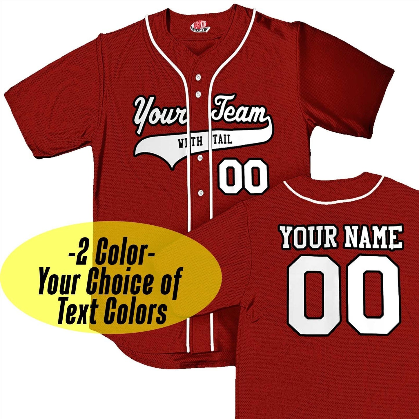 Design Your Own Hip Hop 2 Color Print Custom Maroon Baseball Jersey with White Piping | Customized Team Logo Graphic