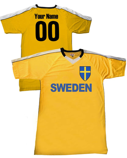 Custom Sverige Sweden Soccer Shield Design Jersey Personalized with Your Name and Number in Your choice of colors