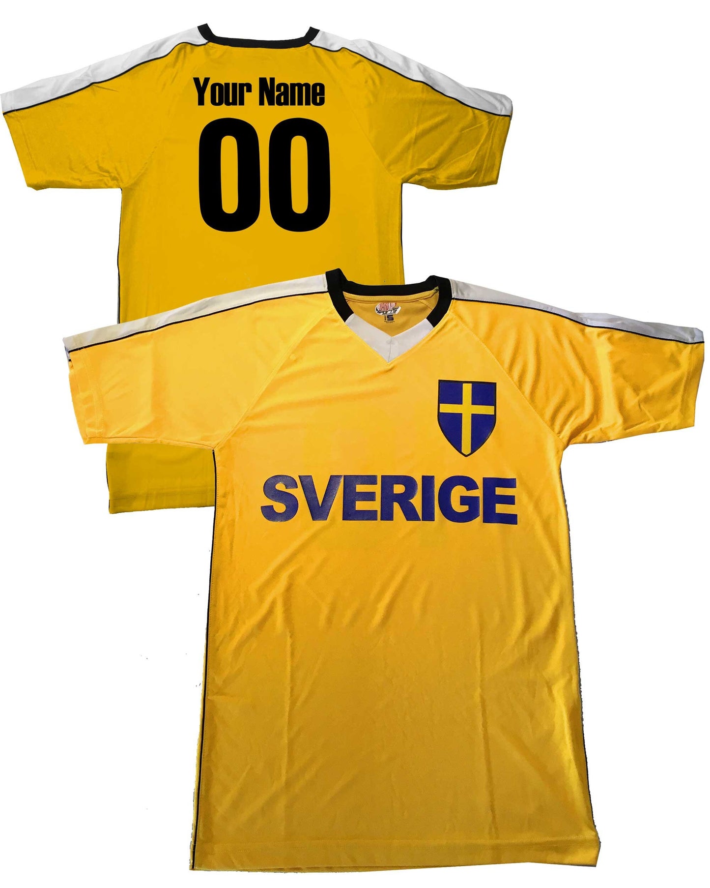 Custom Sverige Sweden Soccer Shield Design Jersey Personalized with Your Name and Number in Your choice of colors