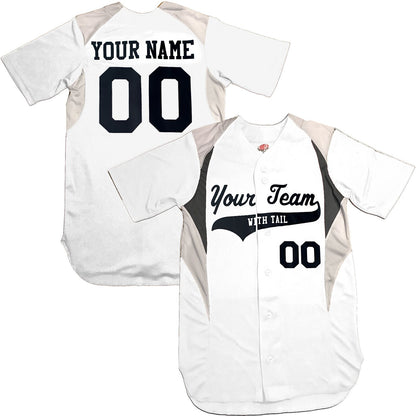 Custom 3 Color Baseball Jersey | Forest Green, Purple, Red, Orange, Black & White with 2 color Trim Personalized with your names and numbers