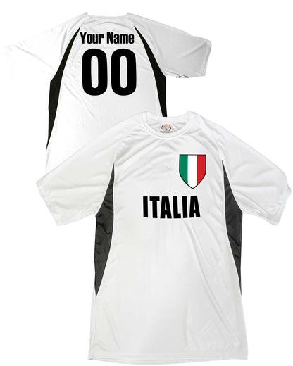 Italia Soccer Jersey Italian Shield Design Customized with Your Names and Numbers in Your choice of Popular Colors