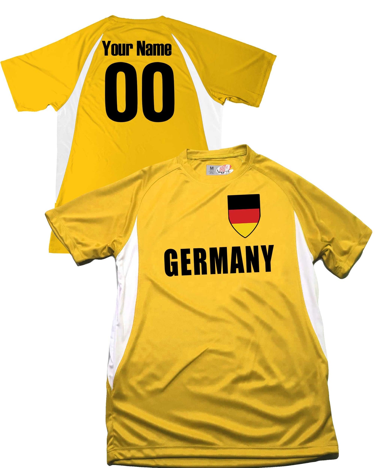 Germany Soccer Jersey German Shield Design Customized with Your Names and Numbers in Your choice of Popular Colors