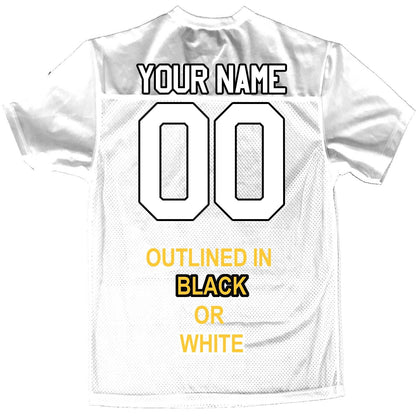 White Custom Football Jersey Personalized with Your Names and Numbers, No Minimums