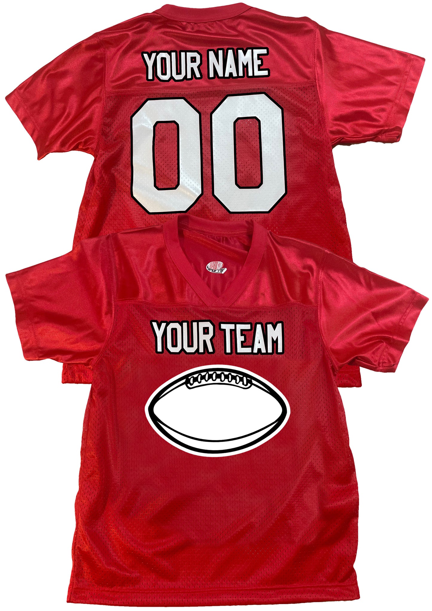 Scarlet Red Custom Football Jersey Personalized with Logos Team Name, Player Name and Player Numbers