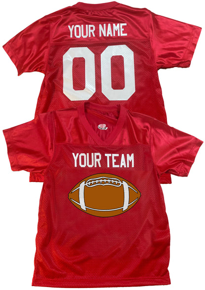 Scarlet Red Custom Football Jersey Personalized with Logos Team Name, Player Name and Player Numbers