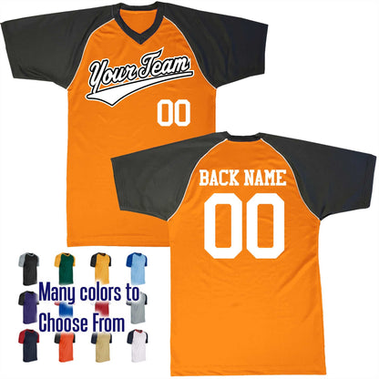 Wedge Tail Up Slant Baseball Logo V-Neck Custom Baseball Jersey Customized, Player Names and Numbers, Economical Printed in USA