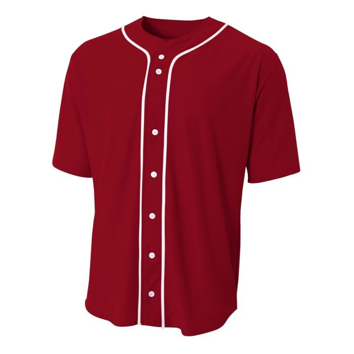 Cardinal Red Baseball Jersey with White Braid Personalized with Team Baseball Logo with Tail, Player Name and Numbers