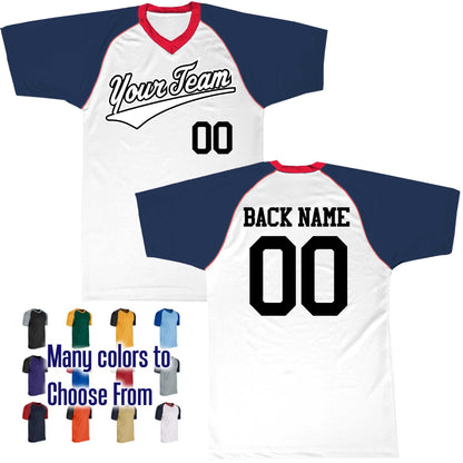 Wedge Tail Up Slant Baseball Logo V-Neck Custom Baseball Jersey Customized, Player Names and Numbers, Economical Printed in USA