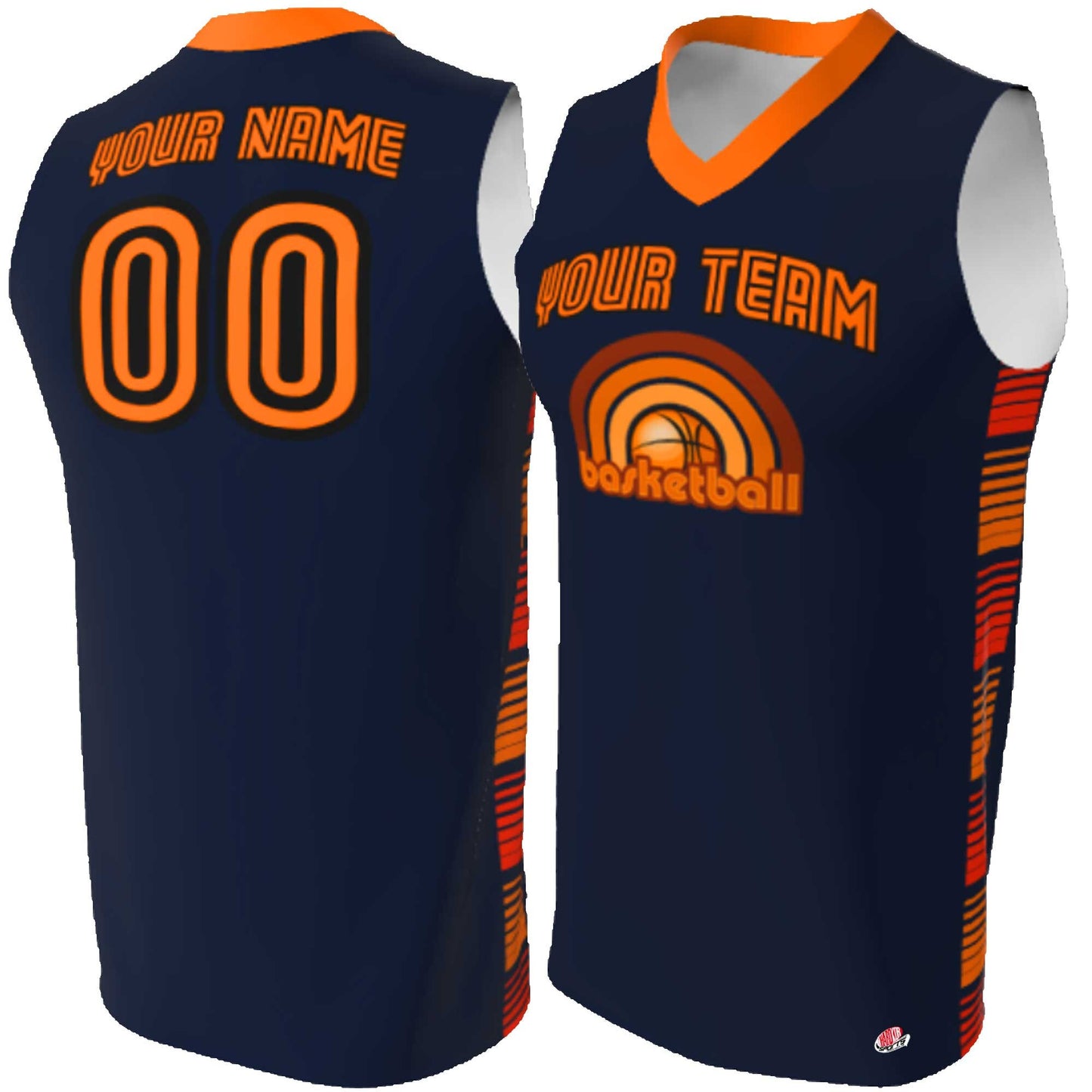 Retro Rainbow Basketball Jersey: Custom Team Uniform