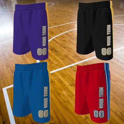 Retro 3-Color Custom Basketball Shorts: Old School Design
