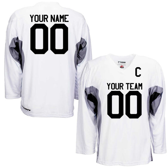 Custom Hockey Jersey White and Black Personalized with Your Team, Your Player Name and Player Numbers