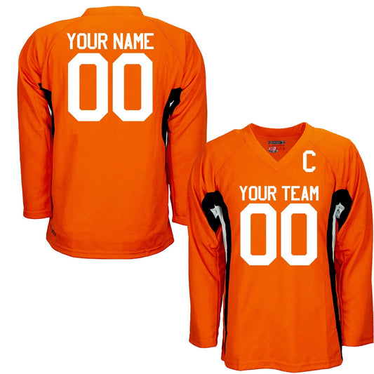 Custom Hockey Jersey Orange and White Personalized with Your Team, Your Player Name and Player Numbers