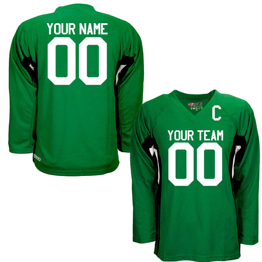 Custom Hockey Jersey Kelly Green and White Personalized with Your Team, Your Player Name and Player Numbers