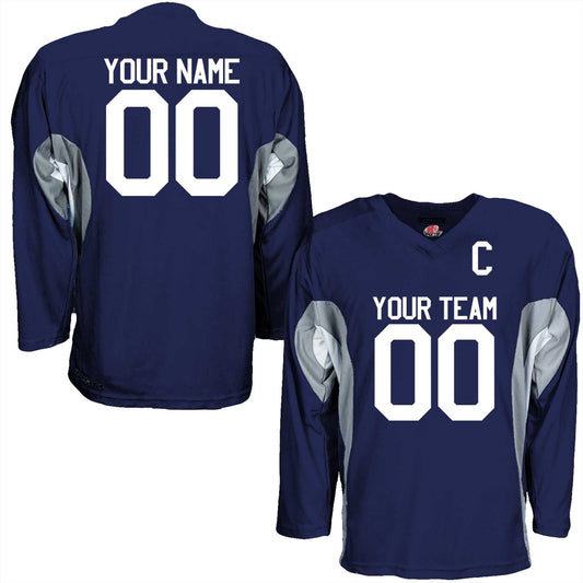 Custom Hockey Jersey Navy Blue and White Personalized with Your Team, Your Player Name and Player Numbers
