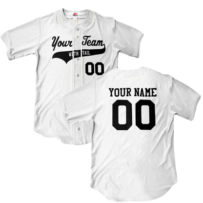 Classic Baseball 1 Color Logo Custom Baseball Jersey with Sewn on Piping Customized with your Team Name as a Logo, Player Name and Numbers