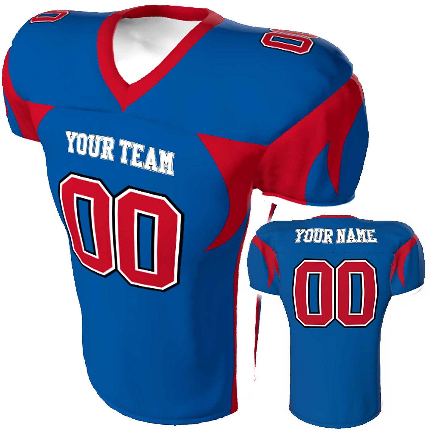 Custom Sublimated Football Jersey: Double Wave Shoulder Design