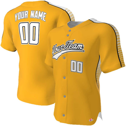 Custom 6-Button Baseball Jersey: Retro Dot Matrix Design