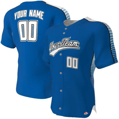 Custom 6-Button Baseball Jersey: Retro Dot Matrix Design