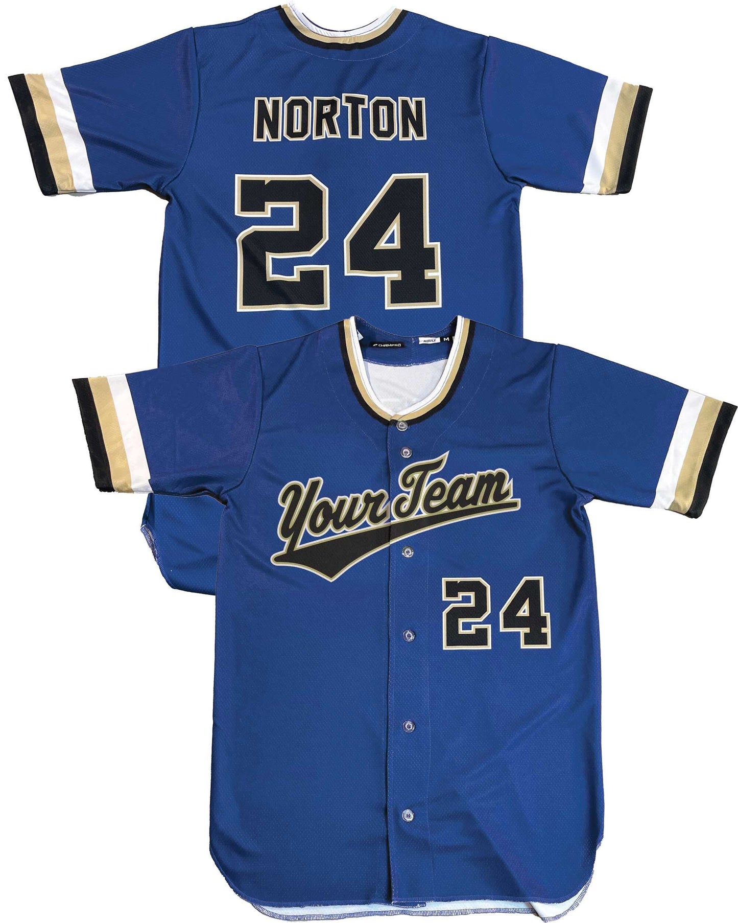 Custom Sublimated Baseball Jersey: Brook Design, Team Logo, Names & Numbers