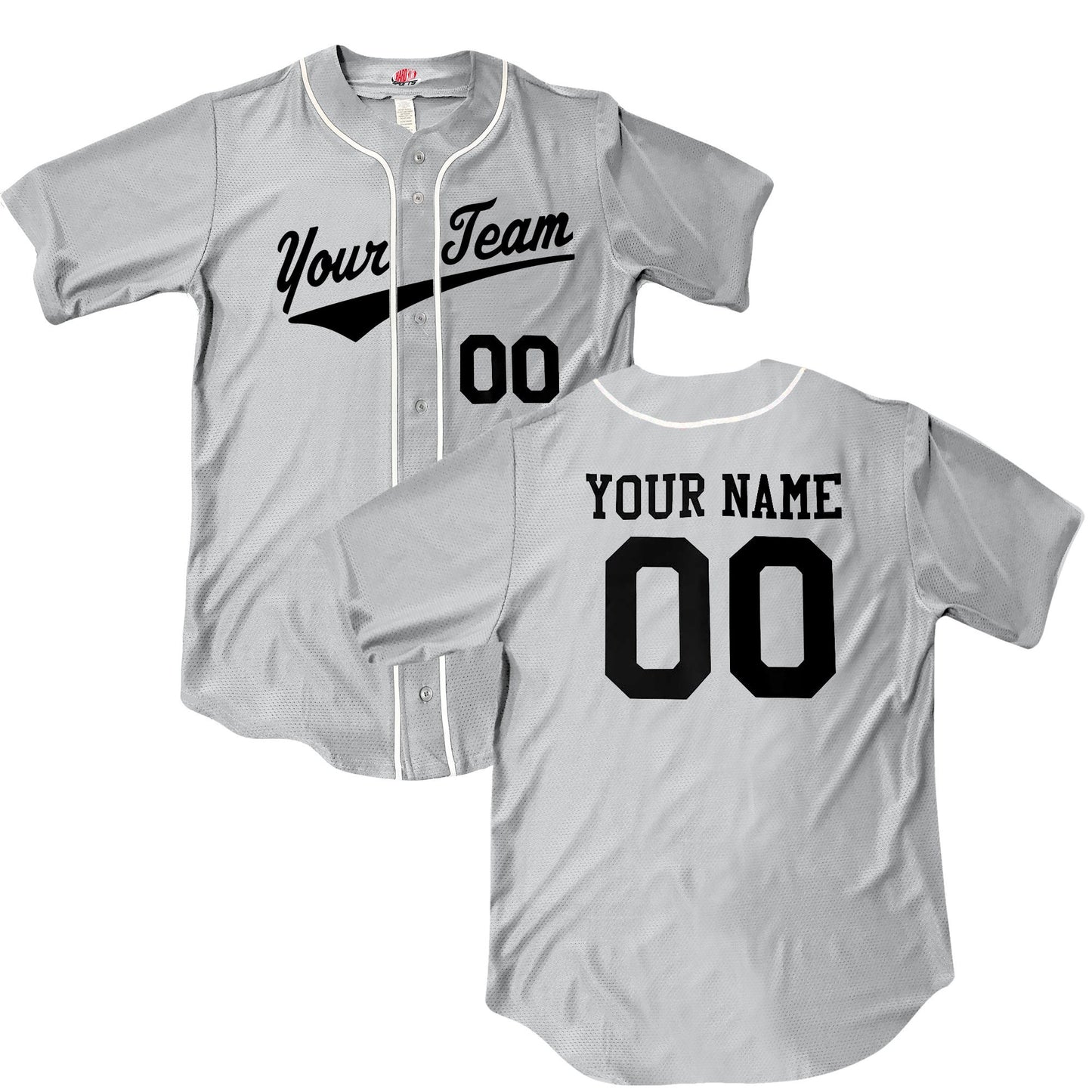 Slanted Triangle Logo 6 Button Baseball Team Jersey with Piping, Personalized with your Team, Player Name, Numbers, Designed with your text