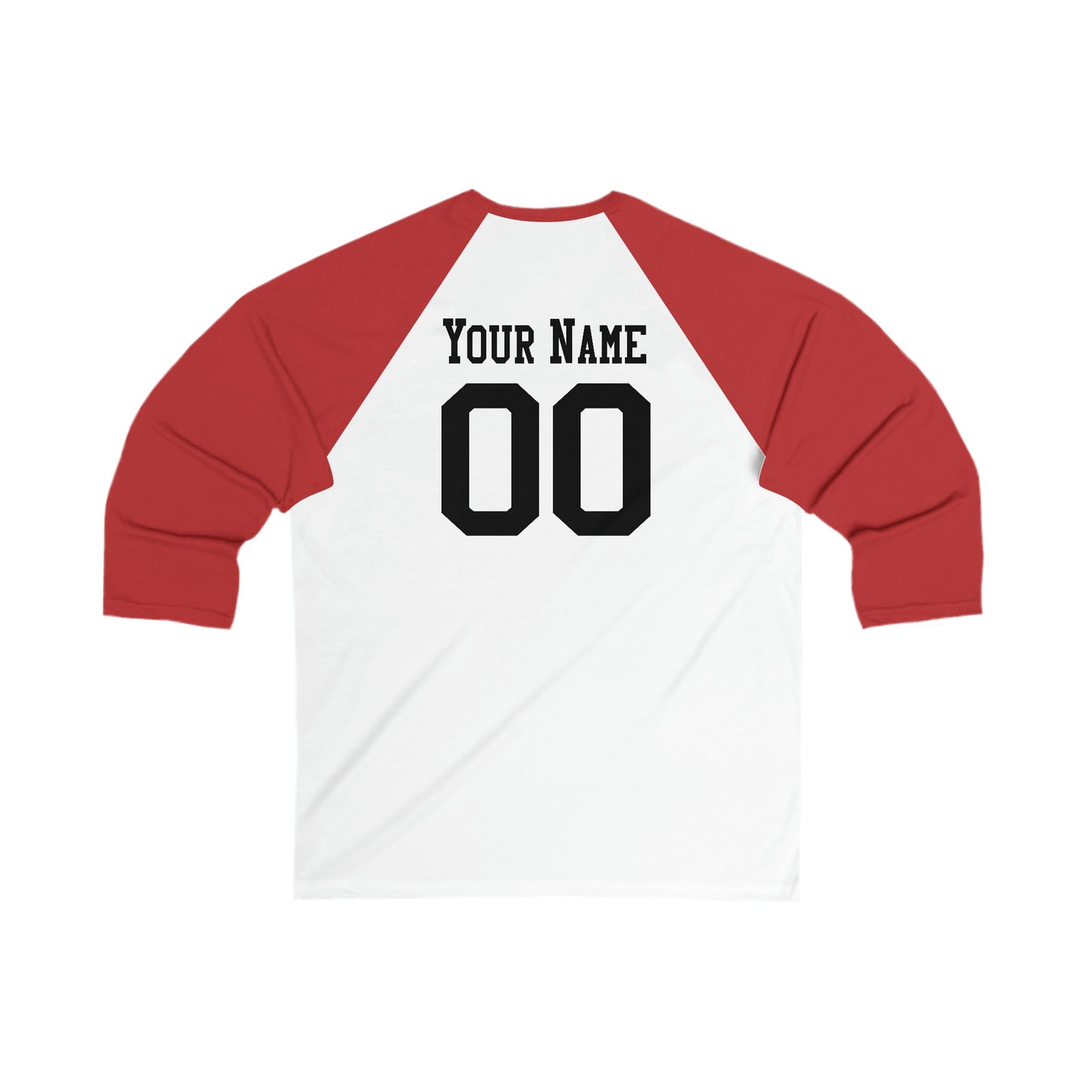 Dad of the Rookie, Men's fitted 3/4 Sleeve Baseball Tee, Customizable Baseball Shirt, Colorblock Raglan Sleeve, Your Name Number on back