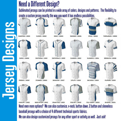 Custom Pinstripe Baseball Jersey: Two-Button, Short Sleeve, Team Logo