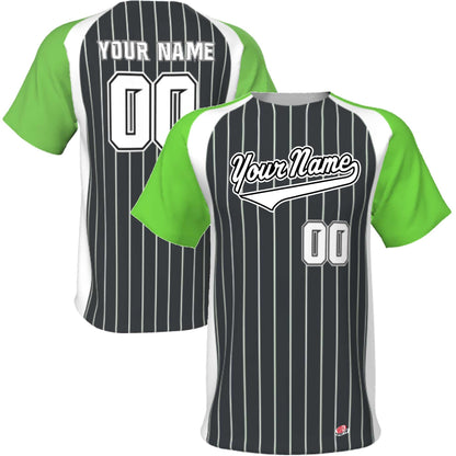 Custom Pinstripe Baseball Jersey: Splash Sleeve, Personalized Team Logo