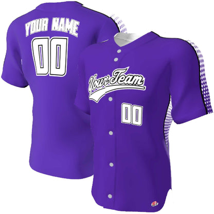 Custom 6-Button Baseball Jersey: Retro Dot Matrix Design